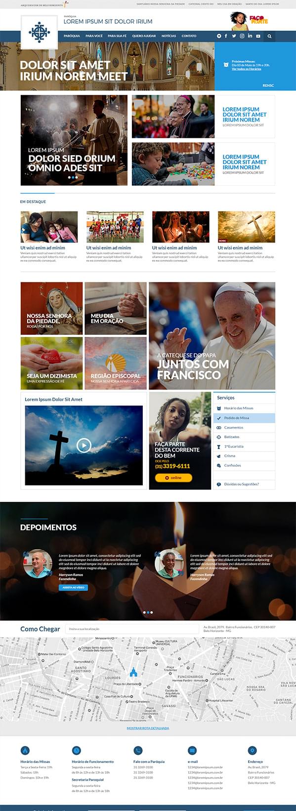 Portal Institucional, Paróquias e Santuários